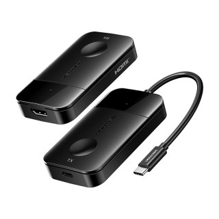 Bezprzewodowy transmiter / odbiornik Vention USB-C do HDMI 0.15m (czarny)