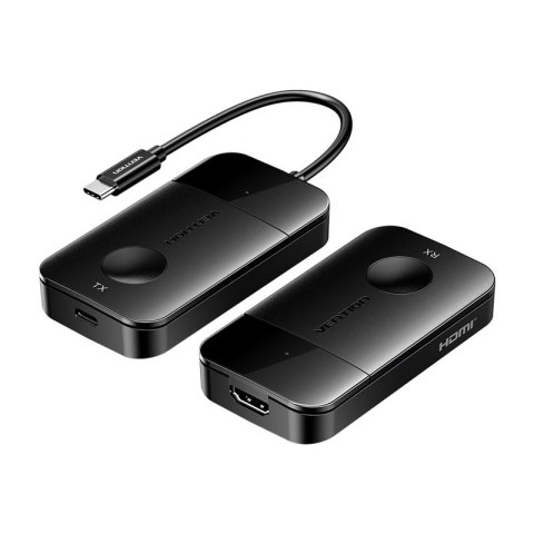 Bezprzewodowy transmiter / odbiornik Vention USB-C do HDMI 0.15m (czarny) Bezprzewodowy transmiter / odbiornik Vention USB-C do HDMI 0.15m (czarny)