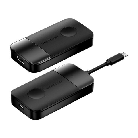 Bezprzewodowy transmiter / odbiornik Vention USB-C do HDMI 0.15m (czarny) Bezprzewodowy transmiter / odbiornik Vention USB-C do HDMI 0.15m (czarny)