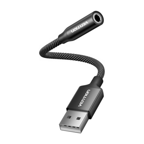 Jednoportowa zewnętrzna karta dźwiękowa USB Vention Gome 0.25m (czarna) Jednoportowa zewnętrzna karta dźwiękowa USB Vention Gome 0.25m (czarna)