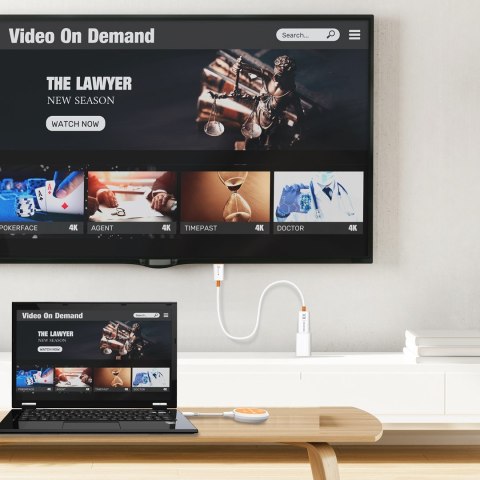 Nadajnik i odbiornik audio/video bezprzewodowy j5create ScreenCast USB-C Wireless Display HDMI Extender; kolor biały JVAW62-N Nadajnik i odbiornik audio/video bezprzewodowy j5create ScreenCast USB-C Wireless Display HDMI Extender; kolor biały JVAW62-N