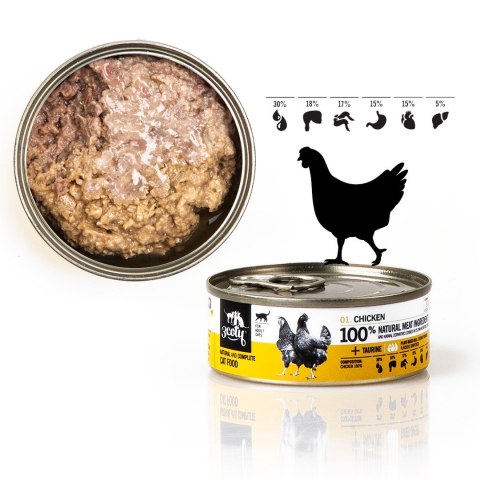 3Coty CHICKEN with hearts for Adult cats 80g