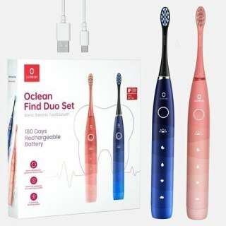 Zestaw szczoteczek sonicznych Oclean Find Duo Set (czerwony/niebieski)