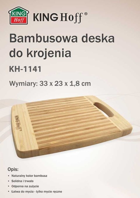 BAMBUSOWA DESKA KUCHENNA 33x20cm KINGHOFF KH-1141 BAMBUSOWA DESKA KUCHENNA 33x20cm KINGHOFF KH-1141