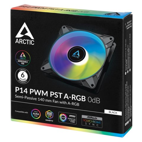 ARCTIC P14 PWM PST A-RGB 0dB Obudowa komputera Wentylator 14 cm Czarny 1 szt.