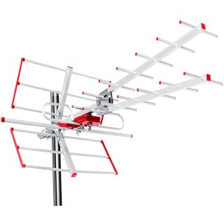 Antena zewnętrzna TV DVB-T/T2 H.265 HEVC Combo UHF VHF pasywna max 100dBµV Maclean MCTV-855 filtr Lte