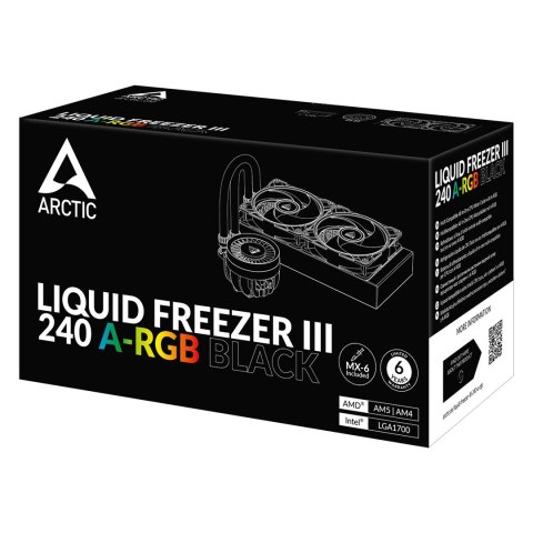 Chłodzenie wodne ARCTIC Liquid Freezer III 240 A-RGB all-in-one 12cm Czarny