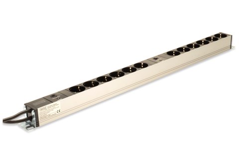 Listwa zasilająca PDU pionowa, 12x gniazdo schuko,2x (2m, wtyk unischuko, 16A, zab.przeciążeniowe) Listwa zasilająca PDU pionowa, 12x gniazdo schuko,2x (2m, wtyk unischuko, 16A, zab.przeciążeniowe)