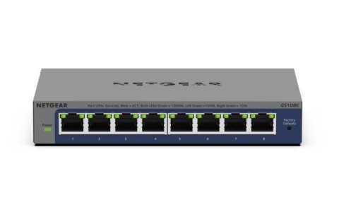 NETGEAR GS108Ev4 Nie zarządzany L2/L3 Gigabit Ethernet (10/100/1000) Szary NETGEAR GS108Ev4 Nie zarządzany L2/L3 Gigabit Ethernet (10/100/1000) Szary