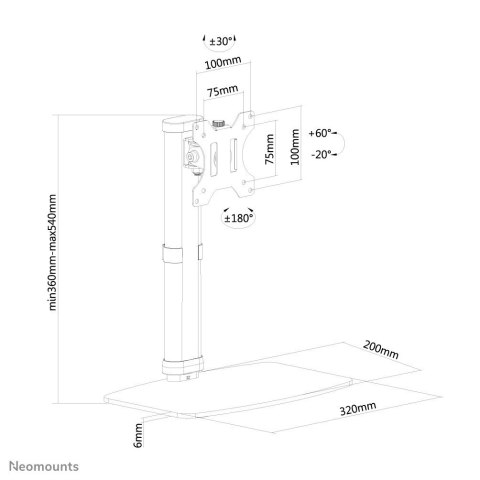 Neomounts FPMA-D890BLACK uchwyt / stojak do monitorów 76,2 cm (30") Biurko Czarny Neomounts FPMA-D890BLACK uchwyt / stojak do monitorów 76,2 cm (30") Biurko Czarny