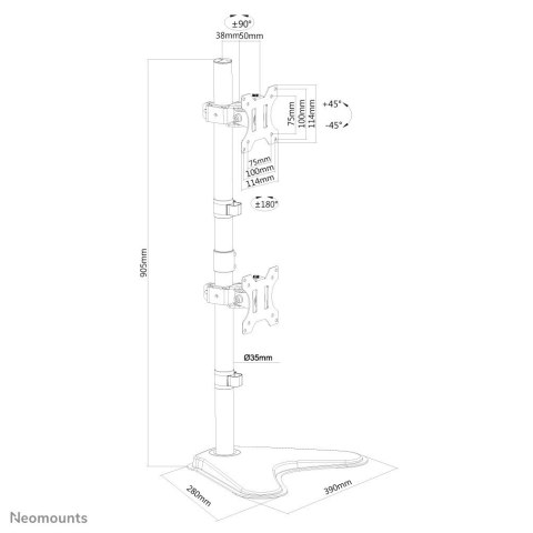 Uchwyt biurkowy NewStar Neomounts FPMA-D550DDV 10-32" Czarny Uchwyt biurkowy NewStar Neomounts FPMA-D550DDV 10-32" Czarny