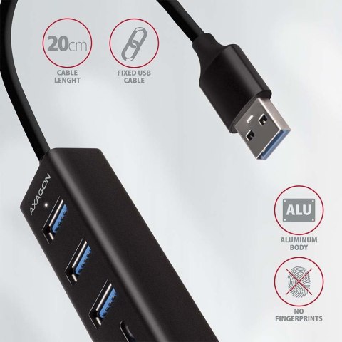 AXAGON HMA-CR3A Koncentrator wieloportowy, USB 3.0 Type-A, 3x USB-A, SD, microSD