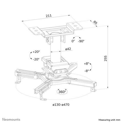 PROJECTOR ACC CEILING MOUNT/CL25-530BL1 NEOMOUNTS