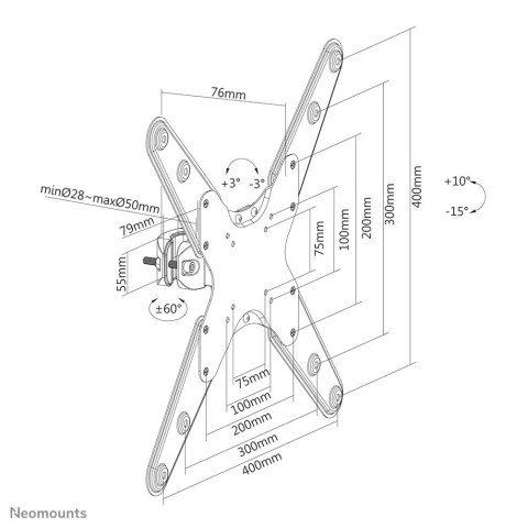 TV SET ACC POLE MOUNT 32-55"/FL40-430BL14 NEOMOUNTS