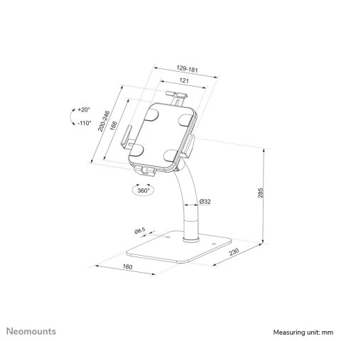 Uchwyt do tabletu na blat NEOMOUNTS DS15-625BL1