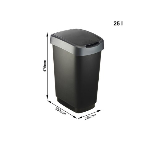 Rotho kosz na śmieci obrotowy TWIST srebrny 25L Rotho kosz na śmieci obrotowy TWIST srebrny 25L