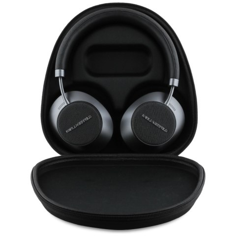 Karl Lagerfeld Saffiano Elongated - Bezprzewodowe słuchawki nauszne Bluetooth ANC + ENC (czarny)