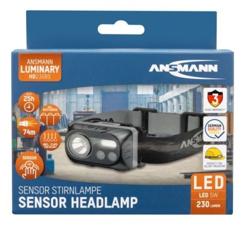 Ansmann HD230BS Czarny Latarka czołowa COB LED Ansmann HD230BS Czarny Latarka czołowa COB LED
