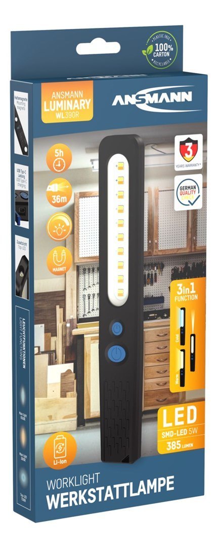 Ansmann WL390R lampa inspekcyjna Zimne białe, Ciepłe białe LED Ansmann WL390R lampa inspekcyjna Zimne białe, Ciepłe białe LED