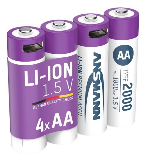 Akumulatory Ansmann Li-Ion AA typ 2000, 4 szt