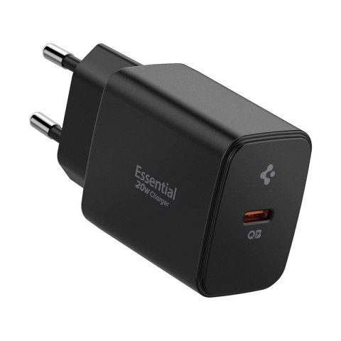 Spigen Essential EE201EU GaN - Ładowarka sieciowa USB-C 20W (Czarny) Spigen Essential EE201EU GaN - Ładowarka sieciowa USB-C 20W (Czarny)