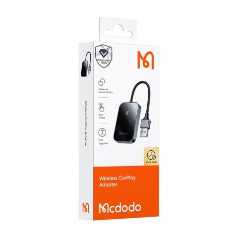 Bezprzewodowy adapter CarPlay z kablem USB McDodo CA-7210 czarny Bezprzewodowy adapter CarPlay z kablem USB McDodo CA-7210 czarny
