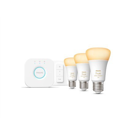 Philips Hue White ambiance Zestaw startowy: 3 inteligentne żarówki E27 (1100) + regulator przyciemniania Hue Dimmer switch Philips Hue White ambiance Zestaw startowy: 3 inteligentne żarówki E27 (1100) + regulator przyciemniania Hue Dimmer switch