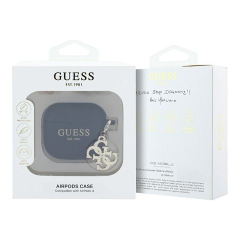 Guess Silicone 4G Charm - Etui AirPods 4 (czarny) Guess Silicone 4G Charm - Etui AirPods 4 (czarny)