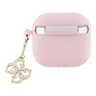 Guess Silicone 4G Charm - Etui AirPods 4 (różowy)