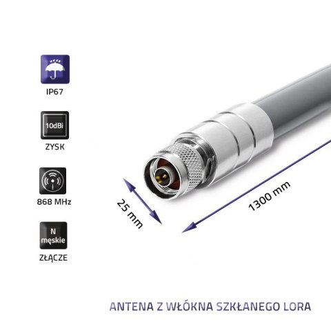 QOLTEC ANTENA LORA | 10DBI | ZEWNĘTRZNA QOLTEC ANTENA LORA | 10DBI | ZEWNĘTRZNA