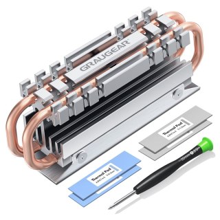 GRAUGEAR G-M2HS06 system chłodzenia komputerów M.2 NVMe SSD Radiator Aluminium, Miedziany