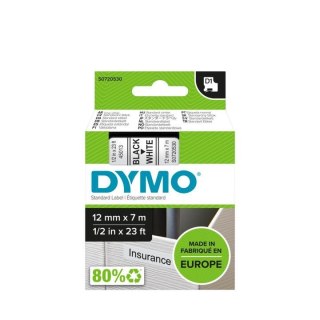 DYMO D1 - Standard Etykiety - Czarno na białym - 12mm x 7m