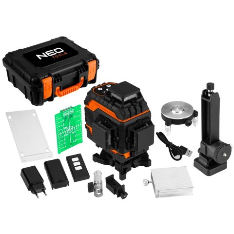 Laser 3D, 12 linii, zielony, walizka, tarcza celownicza, magnetyczny uchwyt, ładowarka Laser 3D, 12 linii, zielony, walizka, tarcza celownicza, magnetyczny uchwyt, ładowarka
