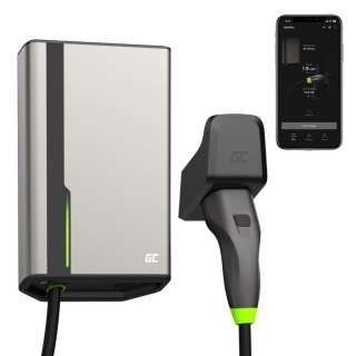 Green Cell GC HabuDen Wallbox 22kW 32A 7,5m Kabel Typ 2 Inteligentna Stacja Ładowania EV z Aplikacją GC App Bluetooth WiFi