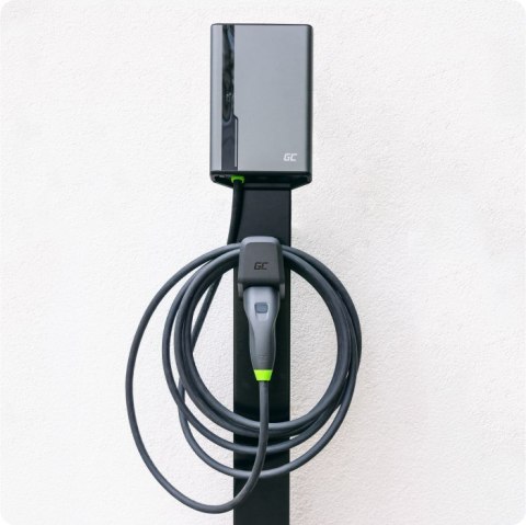 Green Cell GC HabuDen Wallbox 22kW 32A 7,5m Kabel Typ 2 Inteligentna Stacja Ładowania EV z Aplikacją GC App Bluetooth WiFi