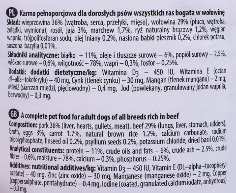 DOLINA NOTECI Premium bogata w wołowinę - mokra karma dla psa - 400 g DOLINA NOTECI Premium bogata w wołowinę - mokra karma dla psa - 400 g