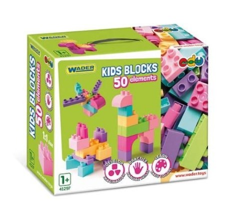 Klocki Kids Blocks 50 elementów różowe Klocki Kids Blocks 50 elementów różowe