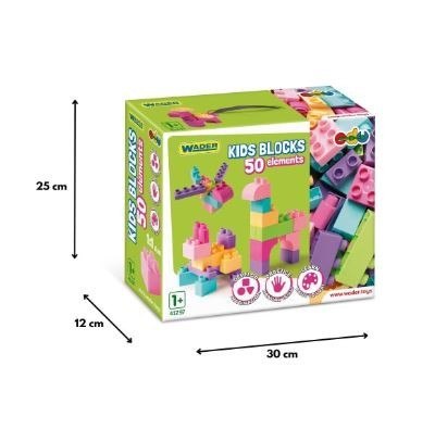 Klocki Kids Blocks 50 elementów różowe Klocki Kids Blocks 50 elementów różowe