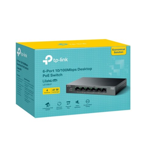 TP-Link LiteWave LS106LP łącza sieciowe Nie zarządzany Fast Ethernet (10/100) Obsługa PoE Czarny TP-Link LiteWave LS106LP łącza sieciowe Nie zarządzany Fast Ethernet (10/100) Obsługa PoE Czarny
