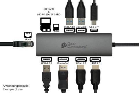 Alcasa HUB-C001A huby i koncentratory USB Type-C 5000 Mbit/s Antracyt Alcasa HUB-C001A huby i koncentratory USB Type-C 5000 Mbit/s Antracyt