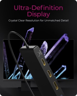 Stacja dokująca IcyBox USB Type-C mit dreifach Videoausgabe