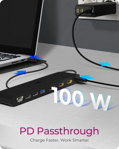 Stacja dokująca IcyBox USB Type-C mit dreifach Videoausgabe