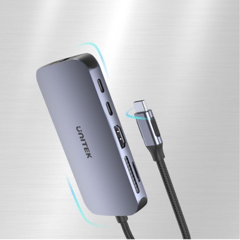 UNITEK D1071A hub i koncentrator USB 3.0 SuperSpeed 5 Gb/s Srebrny