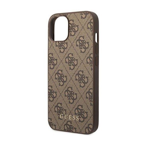 Guess 4G Metal Gold Logo - Etui iPhone 15 / 14 / 13 (brązowy)