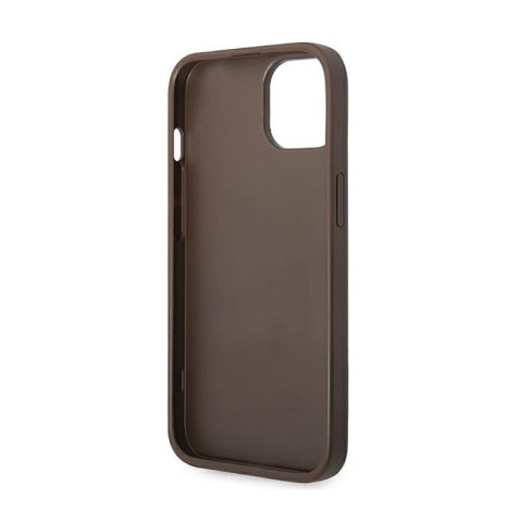 Guess 4G Metal Gold Logo - Etui iPhone 15 / 14 / 13 (brązowy)