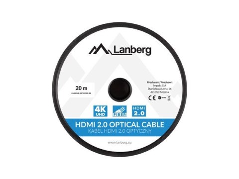 Kabel HDMI M/M v2.0 CA-HDMI-20FB-0200-BK 20m czarny Kabel HDMI M/M v2.0 CA-HDMI-20FB-0200-BK 20m czarny