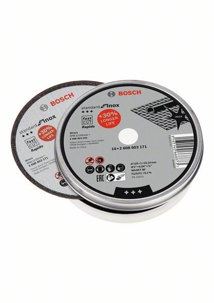 TARCZA TNĄCA 125*22,2*1 M INOX-RAPIDO 10PC TARCZA TNĄCA 125*22,2*1 M INOX-RAPIDO 10PC