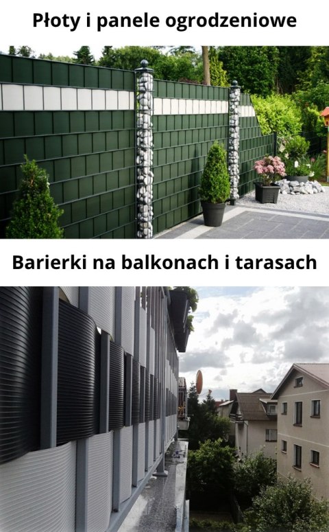 Taśma ogrodzeniowa PASKI 6 x 2,55mb BASIC 19cm PROTECTO GRAFIT + 12 klipsów GRATIS