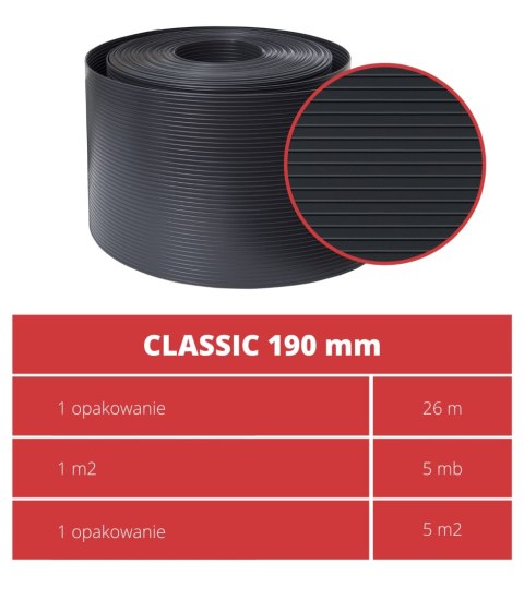 Taśma ogrodzeniowa ROLKA 26mb CLASSIC 19cm PROTECTO GRAFIT
