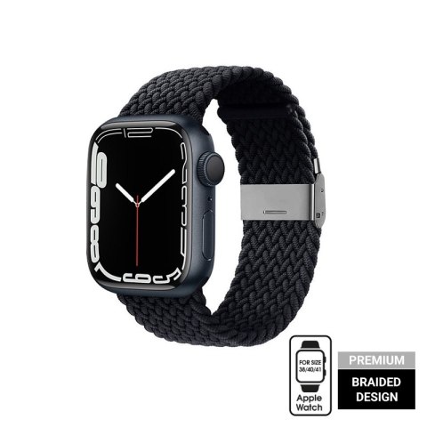 Crong Wave Band - Pleciony pasek do Apple Watch 38/40/41/42 mm (grafitowy)